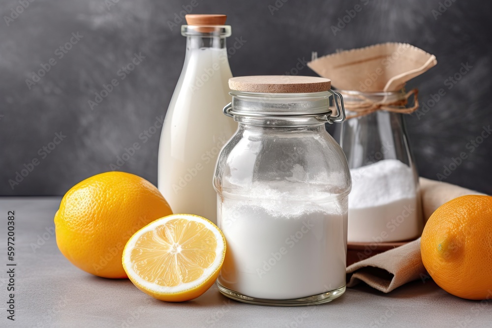 eco-friendly alternative to harsh chemical cleaners, with ingredients like baking soda and vinegar, created with generative ai eco-friendly alternative to harsh chemical cleaners, with ingredients like baking soda and vinegar, created with generative ai