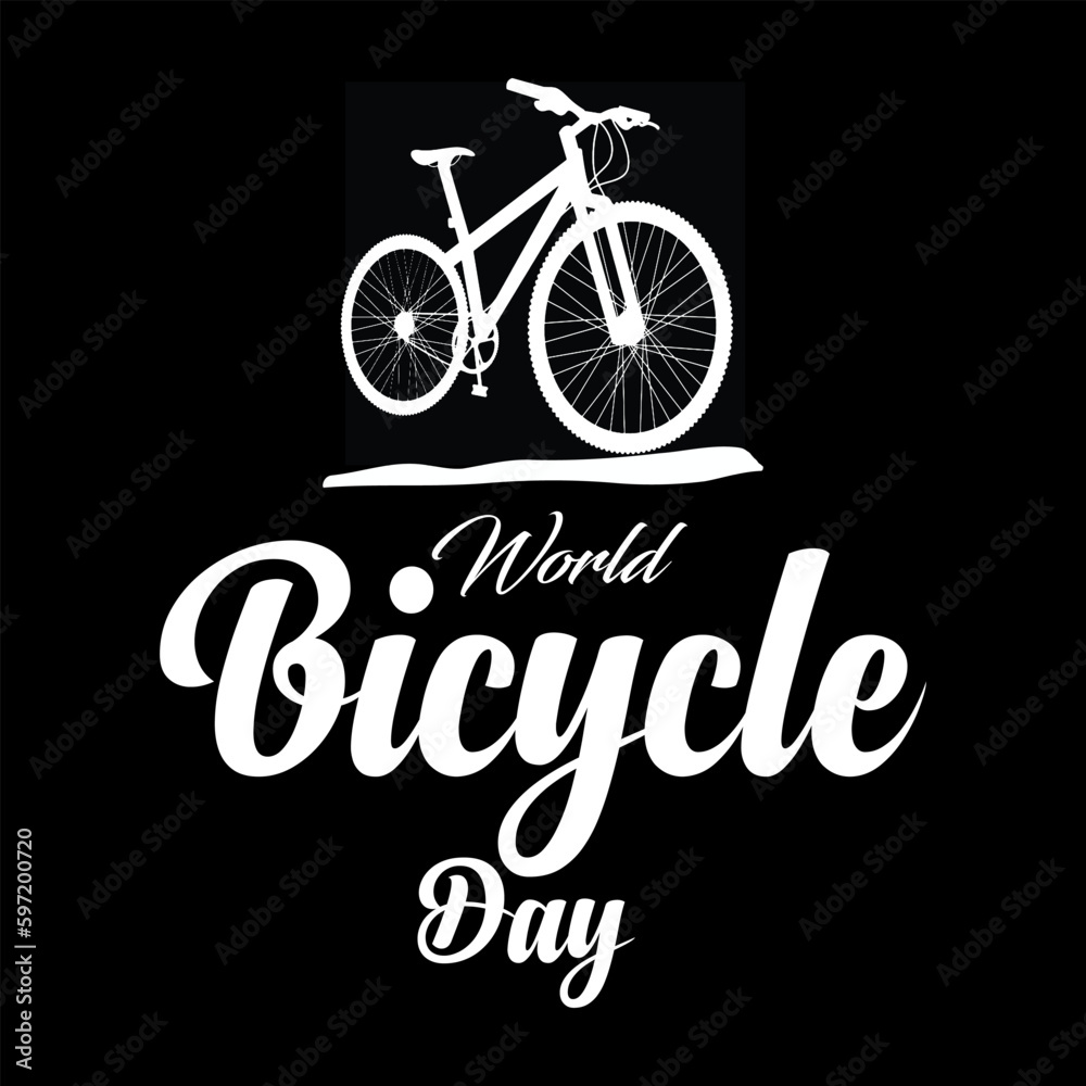 Free vector realistic World Bicycle Day. The world bicycle day poster design. Stock Vector