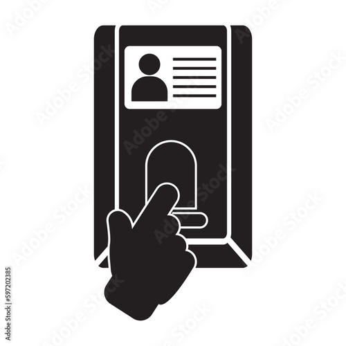 Attendance machine icon,logo illustration design template.