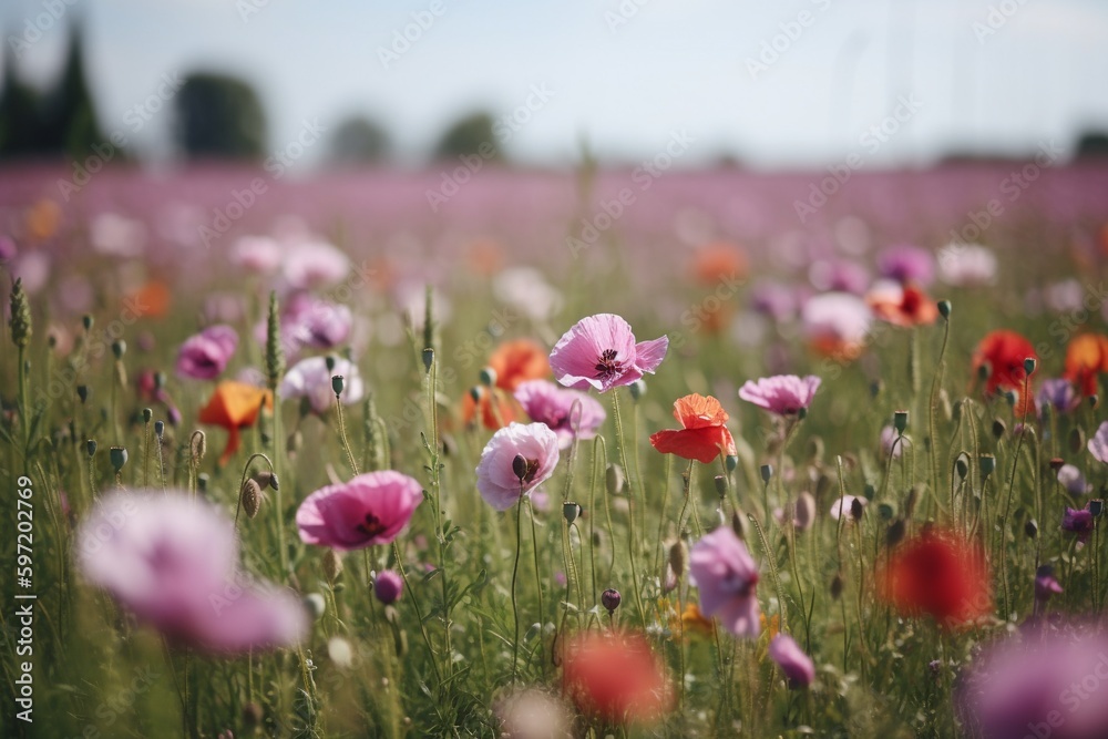Obraz premium A Captivating Wildflower Field: