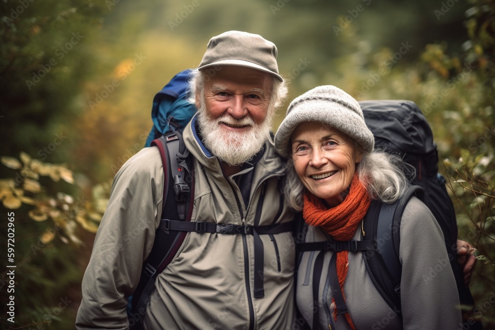 Senior Hikers Exploring Nature