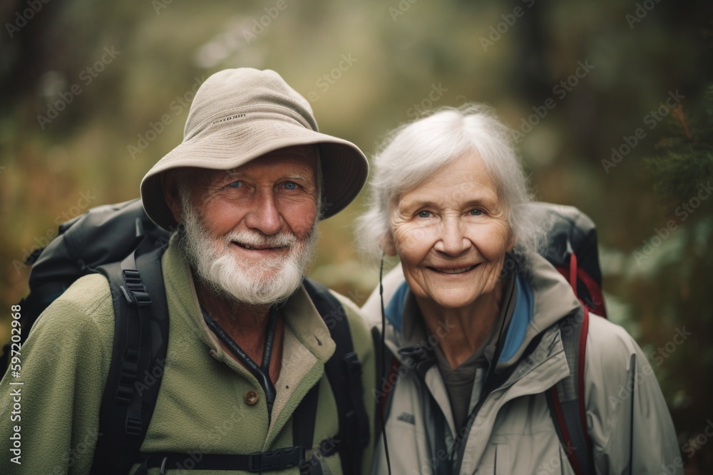Senior Hikers Exploring Nature