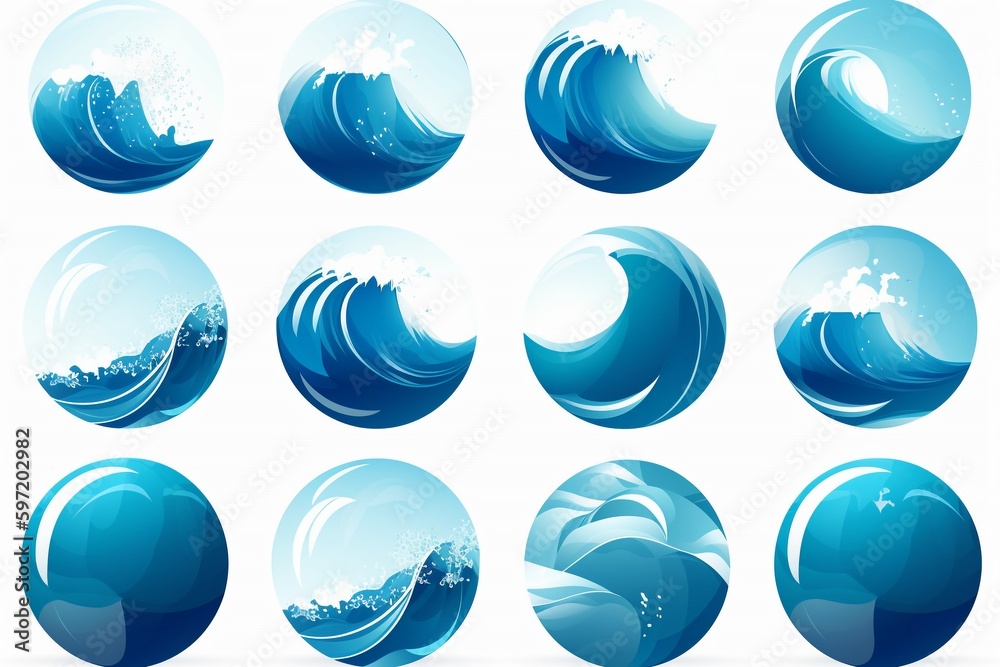Flowing Water Waves Vector Art Flowing Water Waves Vector Art