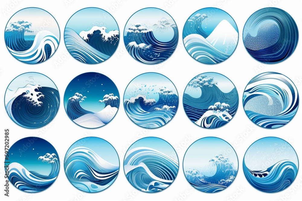 Flowing Water Waves Vector Art Flowing Water Waves Vector Art