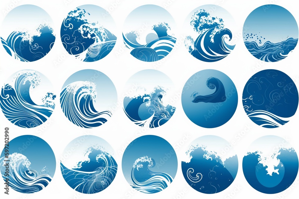 Flowing Water Waves Vector Flowing Water Waves Vector