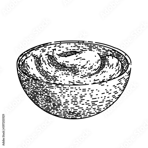 chocolate paste bowl sketch hand drawn vector
