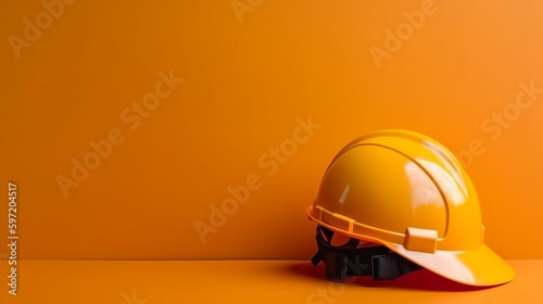 Illustration for labour Day with Hard hat, Generative ai photo