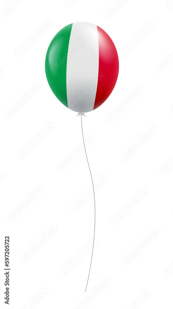 Obraz premium Italian flag in the shape of a balloon. Illustration