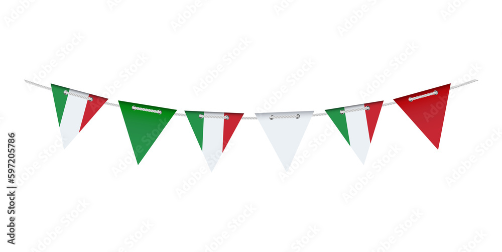Obraz premium Garland with the flag of Italy