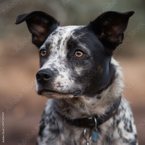 Australian cattle heeler dog portrait Generative Ai