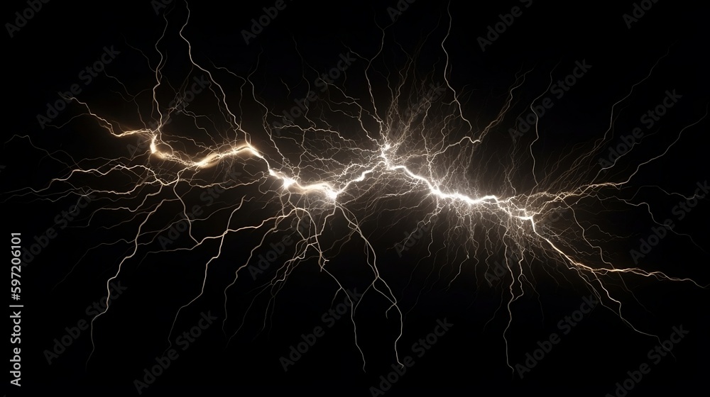 Electricity or lightning strick on black background 