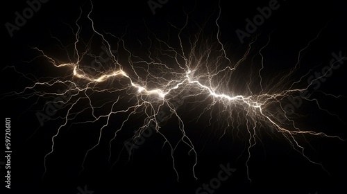 Electricity or lightning strick on black background 