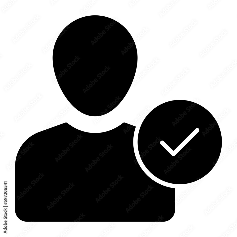 Employee Check Glyph Icon Employee Check Glyph Icon