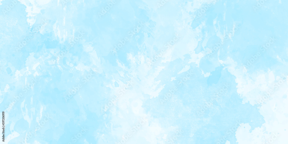 Blue watercolor background with abstract cloudy sky concept. Abstract blue watercolor background. Blue sky background with clouds.