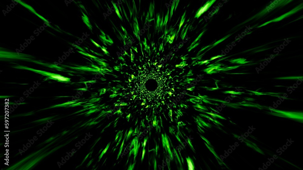 Abstract background of green fire explosion effect Abstract background of green fire explosion effect
