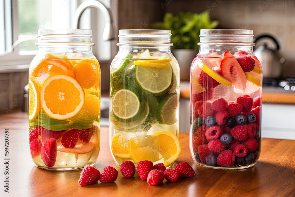 refreshing and healthy fruit-infused water ready to be enjoyed, created with generative ai refreshing and healthy fruit-infused water ready to be enjoyed, created with generative ai