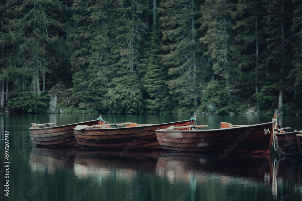 Boats on a lake