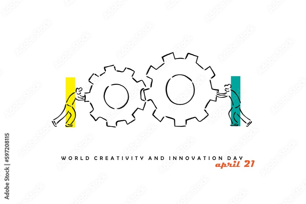 Fototapeta premium abstract business/creative logo on world creativity and innovative day