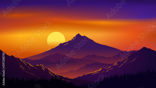 sunset in the mountains © Johnster Designs