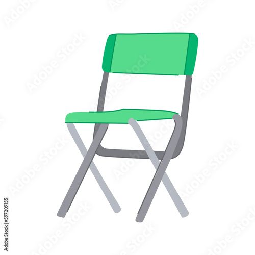 relax folding chair cartoon vector illustration