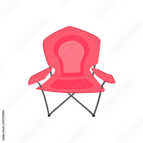 rest folding chair cartoon vector illustration