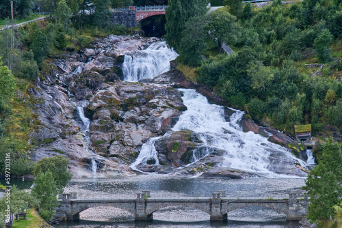 Wasserfall Hellesyltfossen von Hellesylt - Norwegen photo