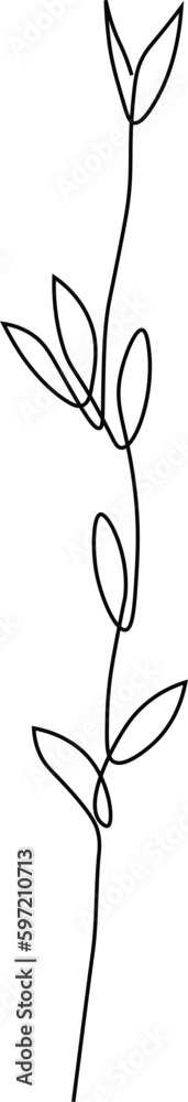 One line continuous boho leaves, single line drawing art, boho plant art, botanical leaves isolated, simple art design, abstract line, vector One line continuous boho leaves, single line drawing art, boho plant art, botanical leaves isolated, simple art design, abstract line, vector