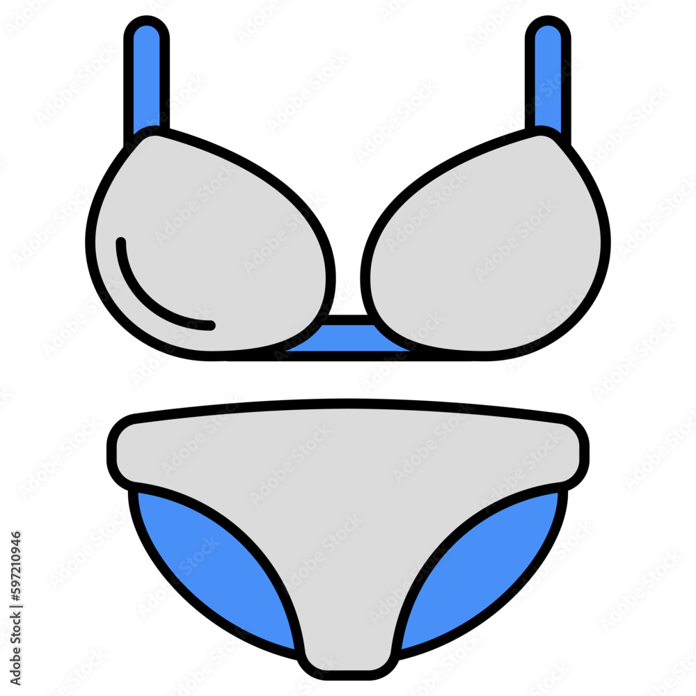 Bra with pentie, icon of ladies undergarments Bra with pentie, icon of ladies undergarments