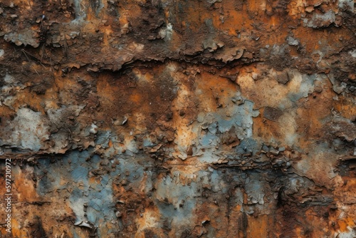 Rusty metal background. Seamless tile. Generative AI