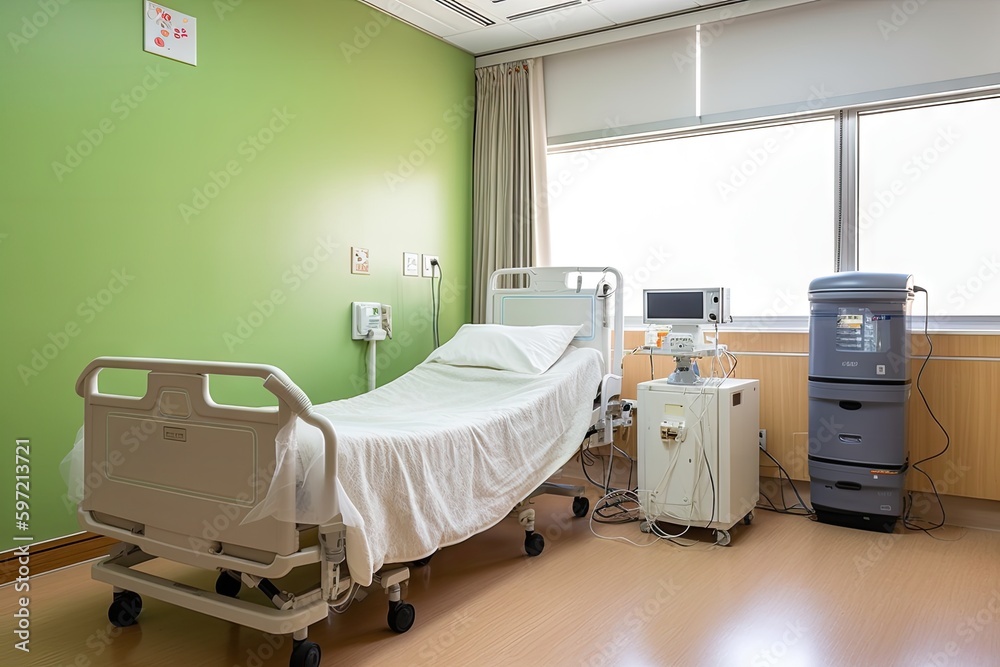 air purifier in hospital room, providing clean and fresh air for patients, created with generative ai air purifier in hospital room, providing clean and fresh air for patients, created with generative ai