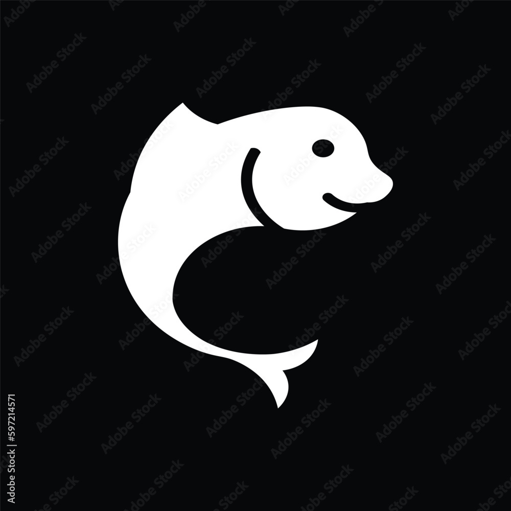 fish icon simple design art eps 10