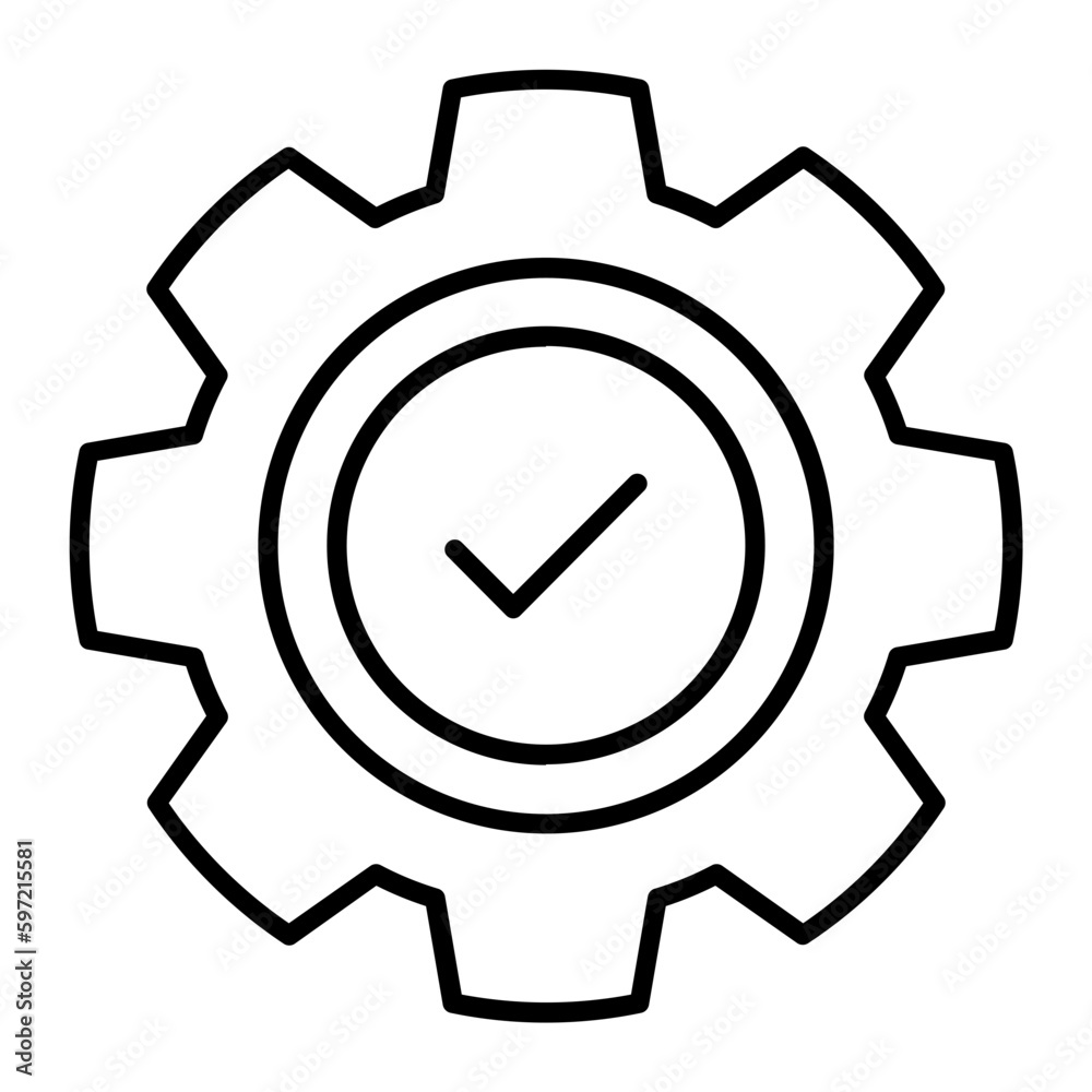 Quality Setting Check Thin Line Icon Quality Setting Check Thin Line Icon