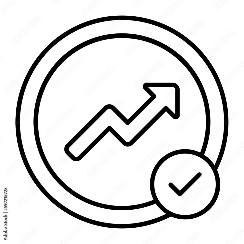 Trend Check Thin Line Icon