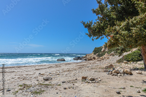 sand and rocks on Guvercinlik Koyu (Kleopatra Beach) near Ovacik (Cesme, Izmir province, Turkey) 