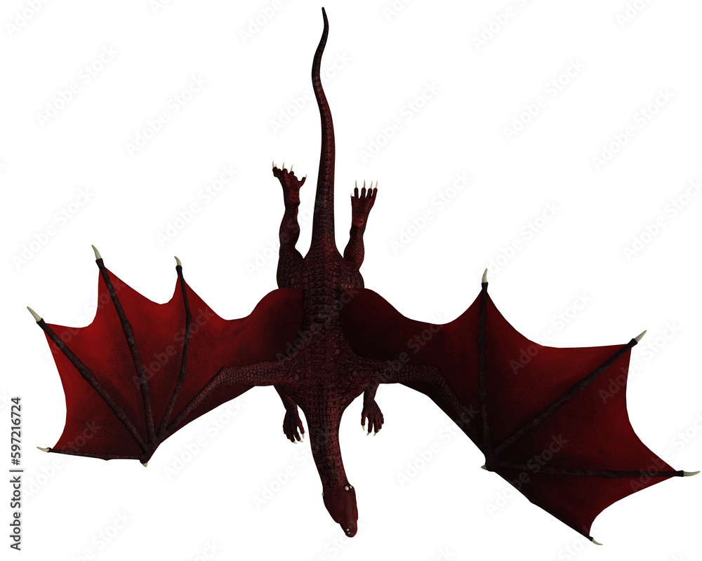 Red Dragon in a perspective pose. Red Dragon in a perspective pose.