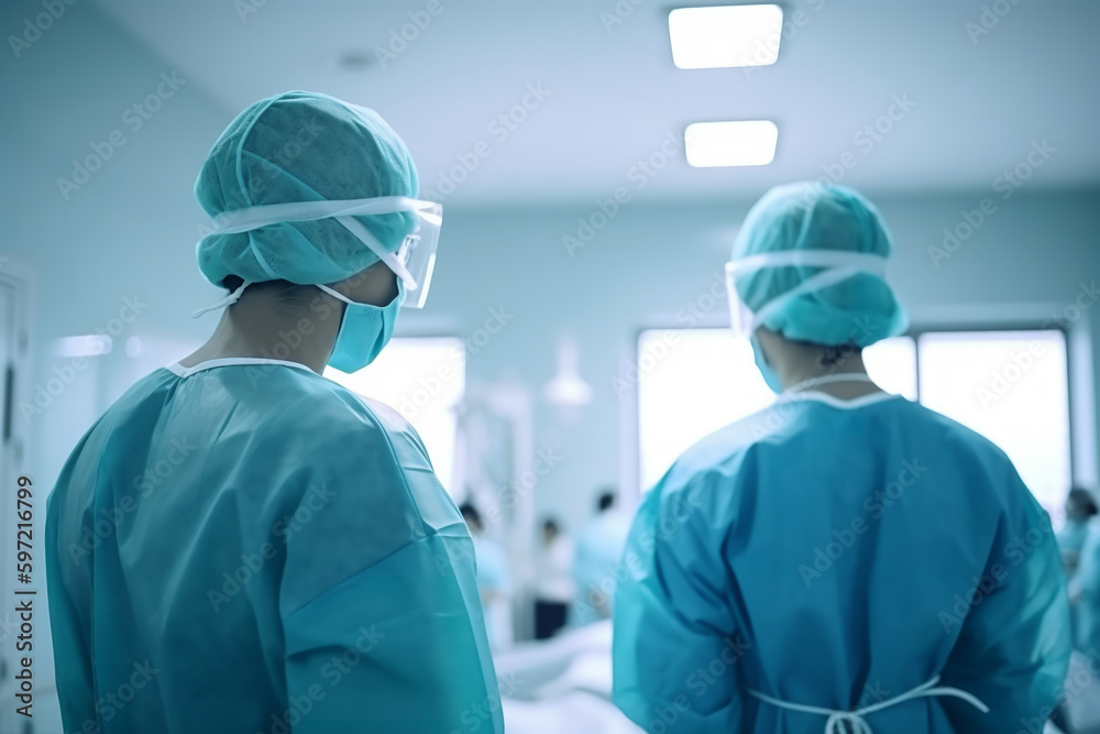 surgeon and anesthesiologist in the surgical room of the hospital - Generative AI surgeon and anesthesiologist in the surgical room of the hospital - Generative AI