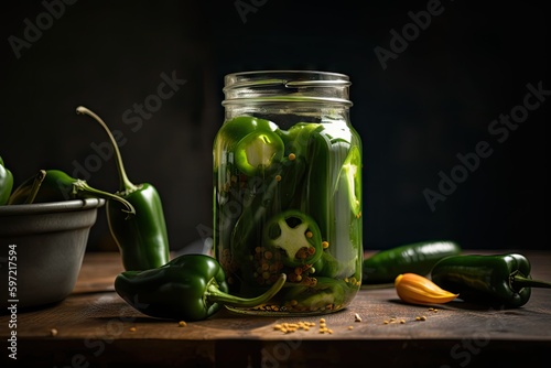 jalapeno in a jar  ready for spicy and flavorful cooking  created with generative ai