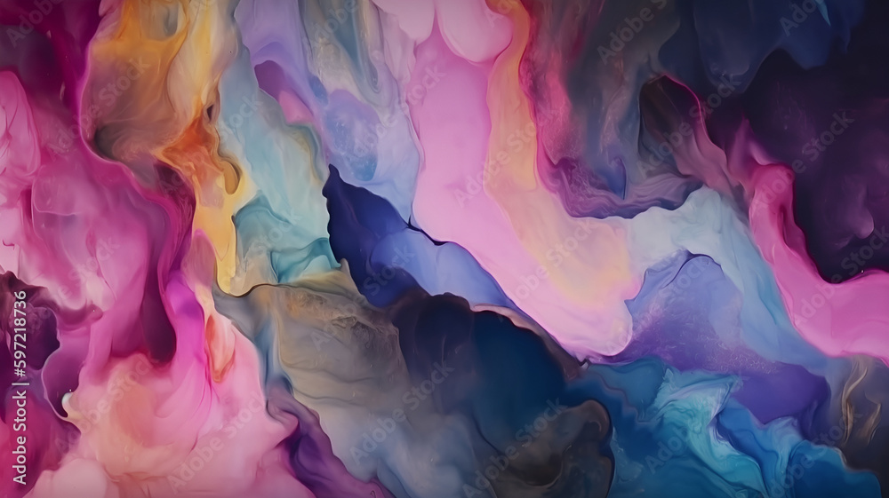 Naklejka premium Colorful watercolor pastel blurred background. Generative ai.