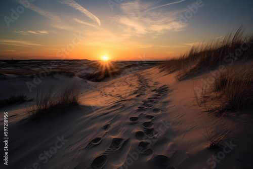 Sunset on the beach © GenieStock