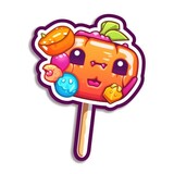 vibrant sticker of a candy on a stick, illustration
