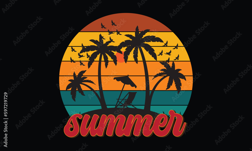 retro t shirt design, T shirt print with tropical palm tree silhouettes. California, Los Angeles typography graphics for apparel. Vector.