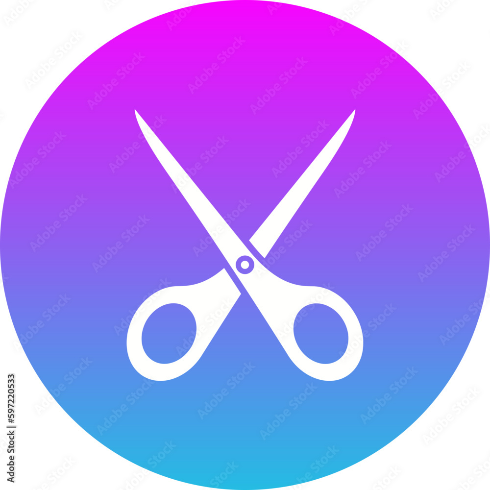 Scissor Gradient Circle Glyph Inverted Icon Scissor Gradient Circle Glyph Inverted Icon