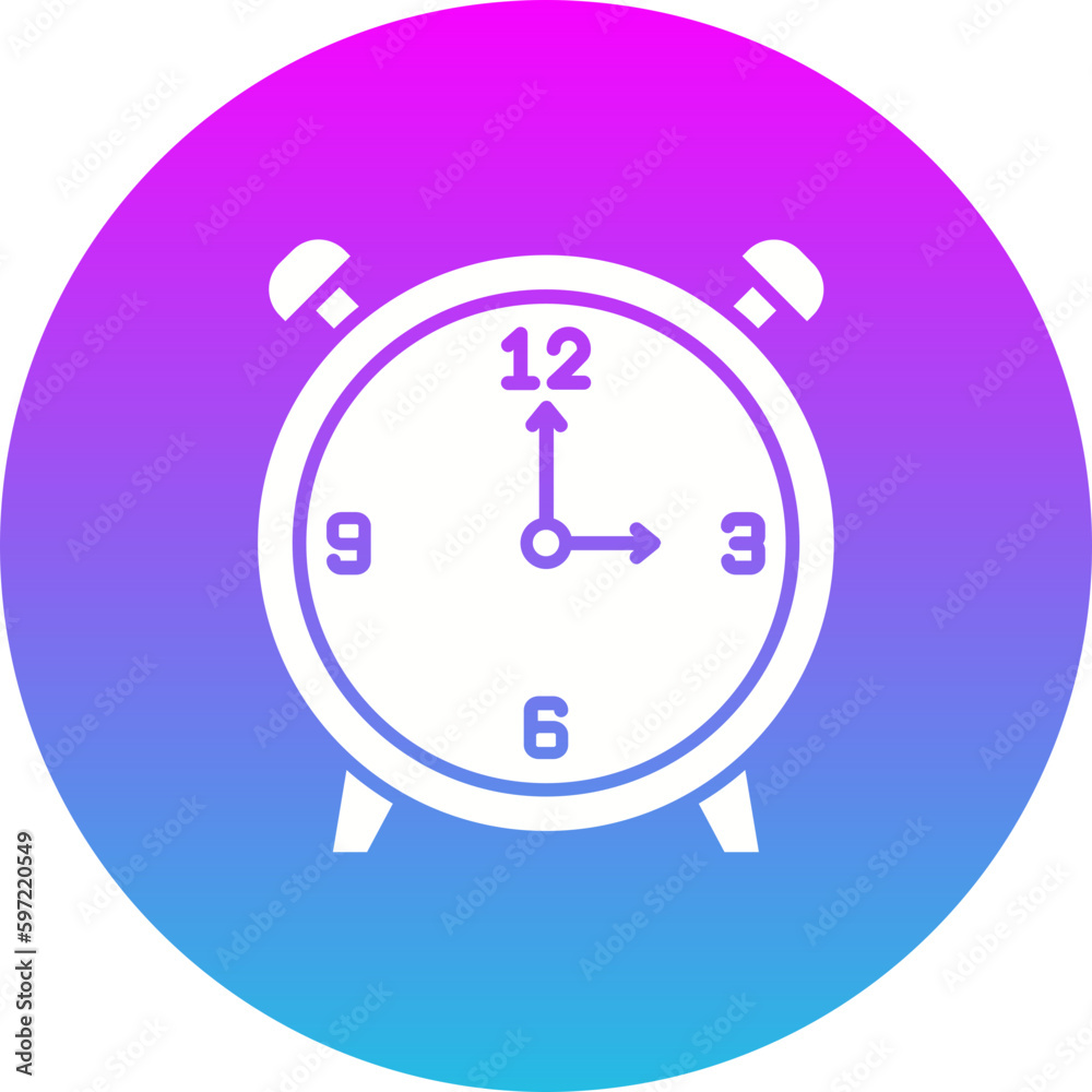 Alarm Clock Gradient Circle Glyph Inverted Icon Alarm Clock Gradient Circle Glyph Inverted Icon