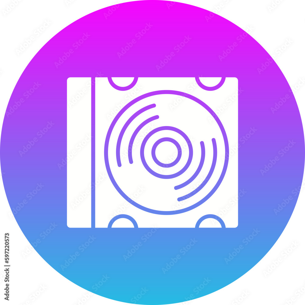 Compact Disk Gradient Circle Glyph Inverted Icon Compact Disk Gradient Circle Glyph Inverted Icon