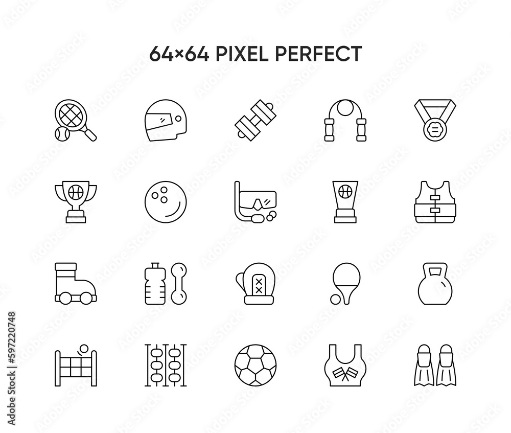 Set line icons of sport vector
