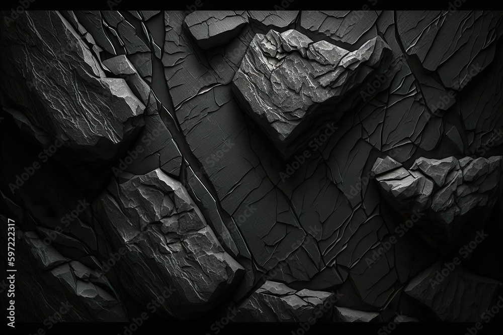 Texture de roche noire. Cela ressemble à une surface de mur en béton ...