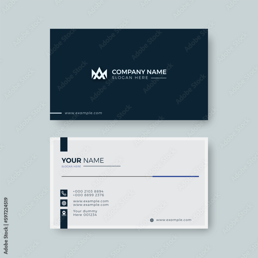 Modern Business Card white and Black elegant Professional