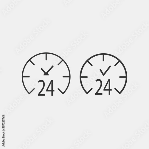 24 hours vector icon illustration sign