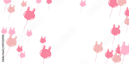 Animal-shaped rabbit balloons vector illustration