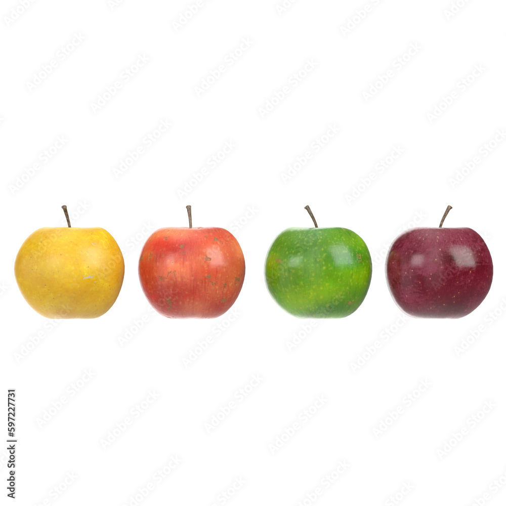 3D rendering illustration of some apples 3D rendering illustration of some apples